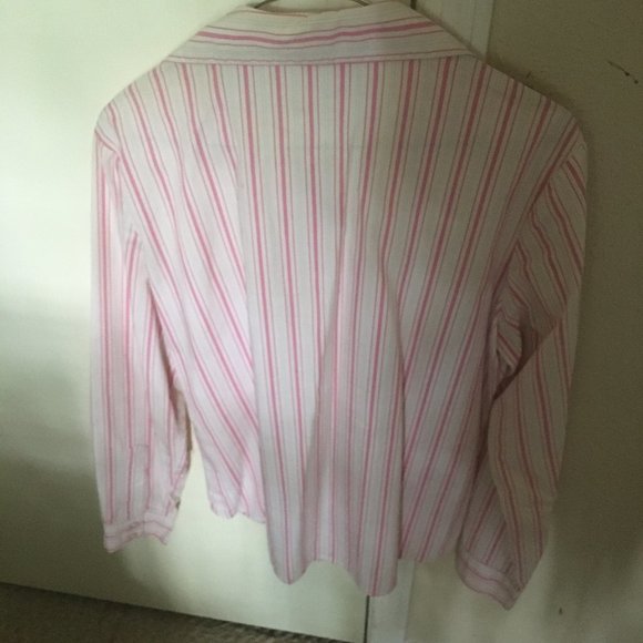 Pink pin stripped cotton blouse. - Picture 2 of 2